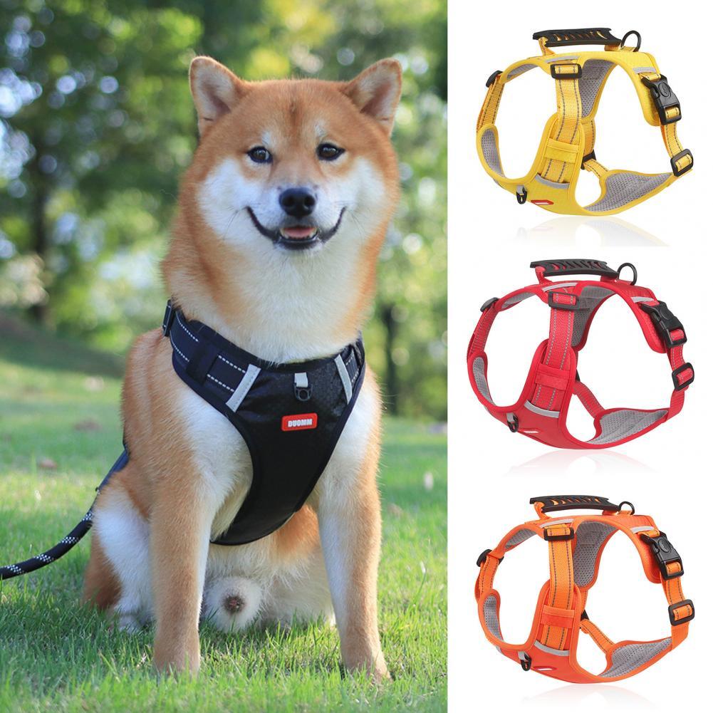 Nylon Dog Harness Breathable Reflective Pet Harness Vest For Small Large Dog Outdoor Running Dogs Training Accessories