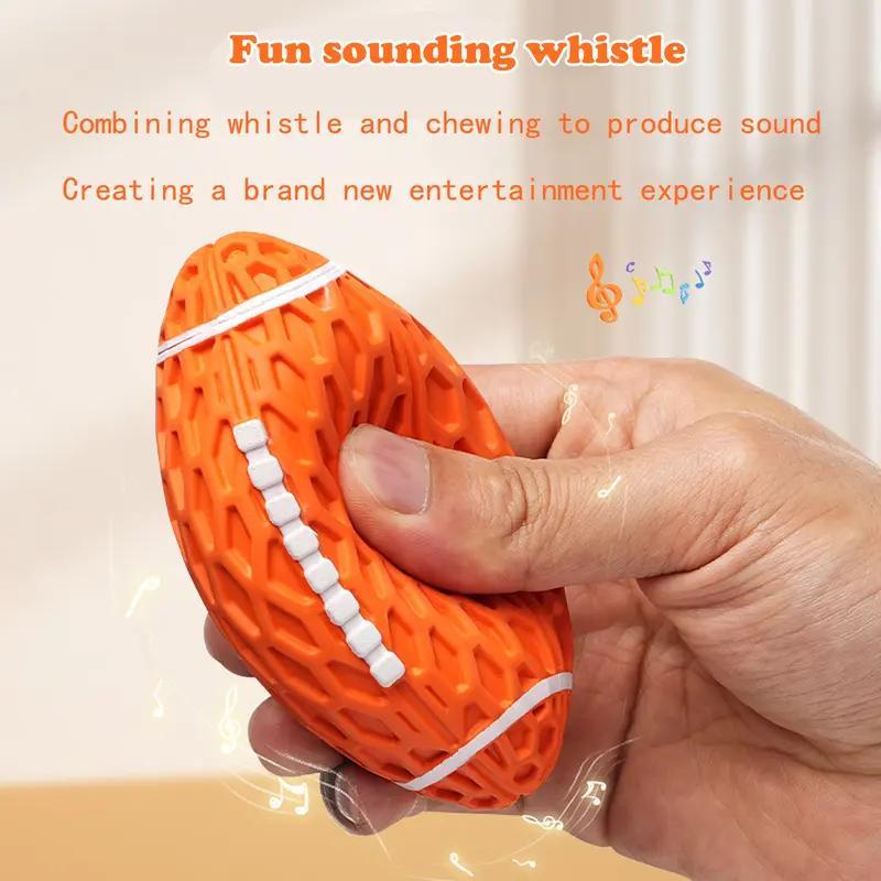 Dog Rubber Chew-resistant Interactive Squeaky Football Toy
