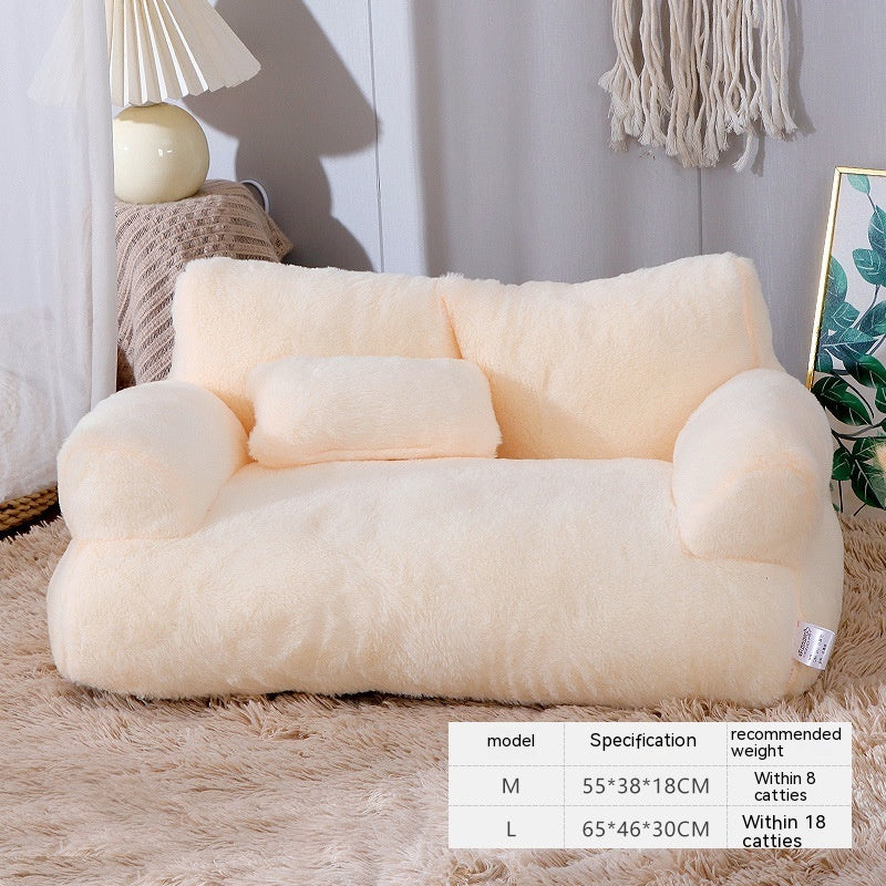 Luxury Sofa Winter Warm Pet Bed Comfortable Plush Pet Nest, M-2XL