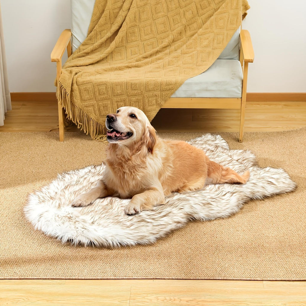 Luxury Faux Fur 5 Inches Thick Super Soft Memory Foam Dog Bed With Soft Removable