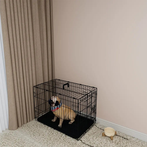 30-inch Two Doors Dog Cage with Handle