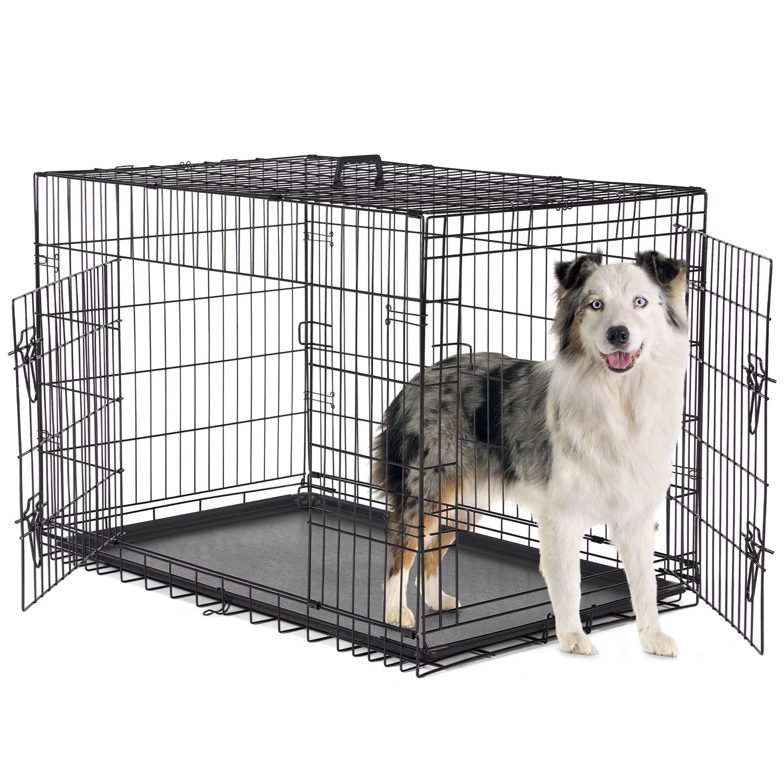 36' 42'  48' Dog Cage With Two Doors, Heavy Duty Dog Crate Cage