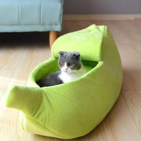 Banana Shape Pet Bed - Warm Nest for Dogs & Cat