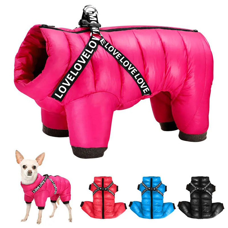 Thick Windproof Four-leg Pet Parka