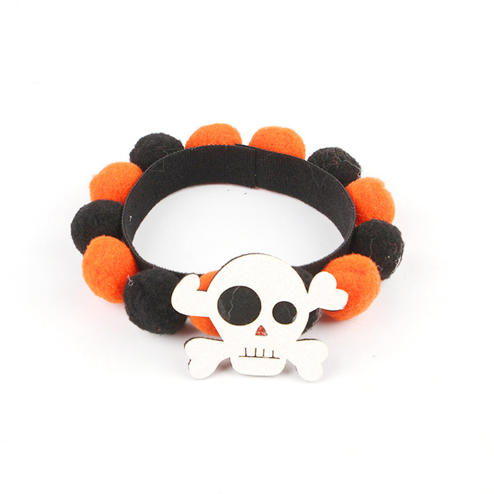 Halloween Pet Fur Collar Pumpkin Ball