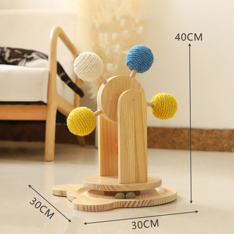 Solid Wood Rotary Table Cat Scratch  Board