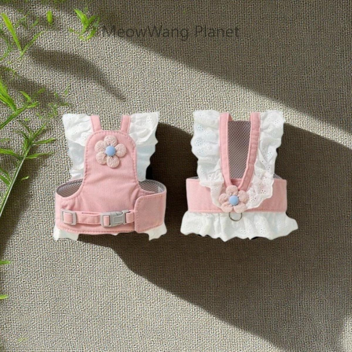 Dog Leash Cat Leash Premium Summer Pet Harness Leash Set Breathable Lightweight And Escape Proof Vest For Cats Small Dogs Adjustable Outdoor Walking Gear With Secure Leash Attachment Luxury Pet Gift F