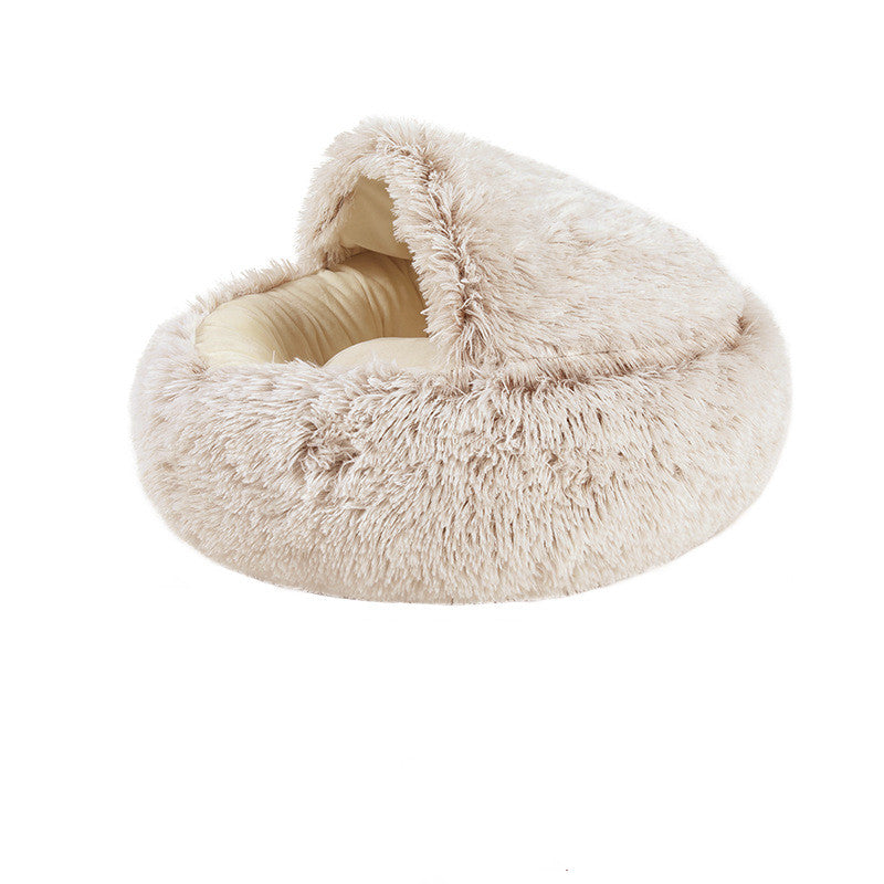 Crystal Velvet Warm Round Pet Bed