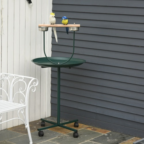 Rolling T-Bracket Bird Training Activity Playground With Perch