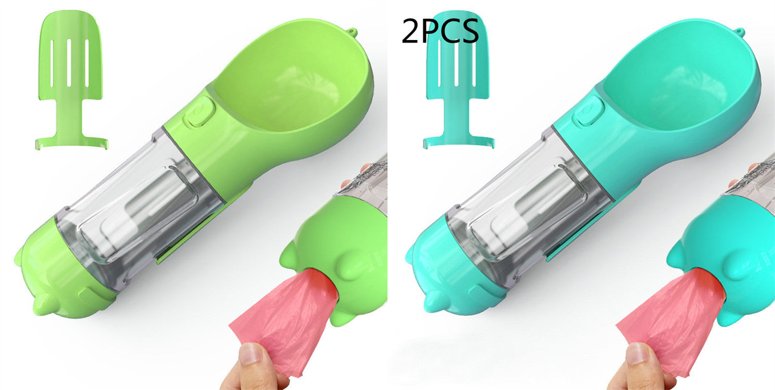 3 in 1 Dog Water Bottle - Feeder Bowl - Bag Storage