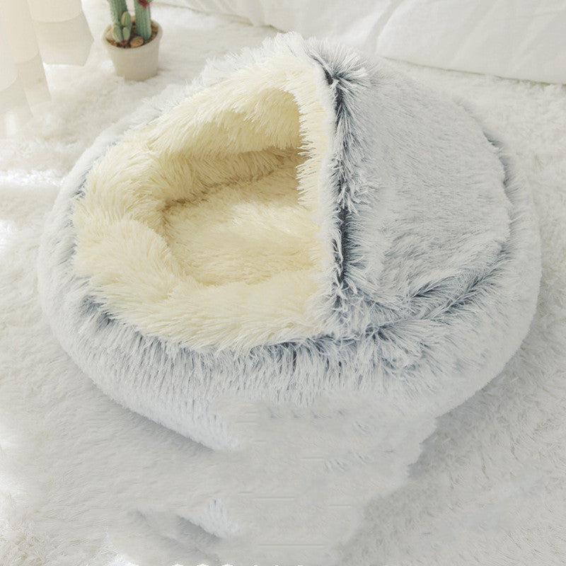 Crystal Velvet Warm Round Pet Bed