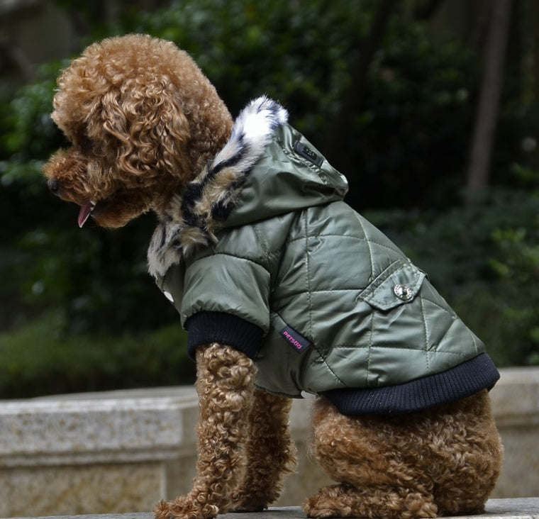 Pet supplies pet clothes dog clothes autumn and winter fur collar coat pet dog clothing
