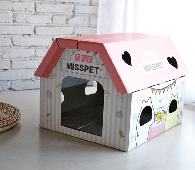 Cat scratch board cat litter cat toy corrugated paper cat house sharpener