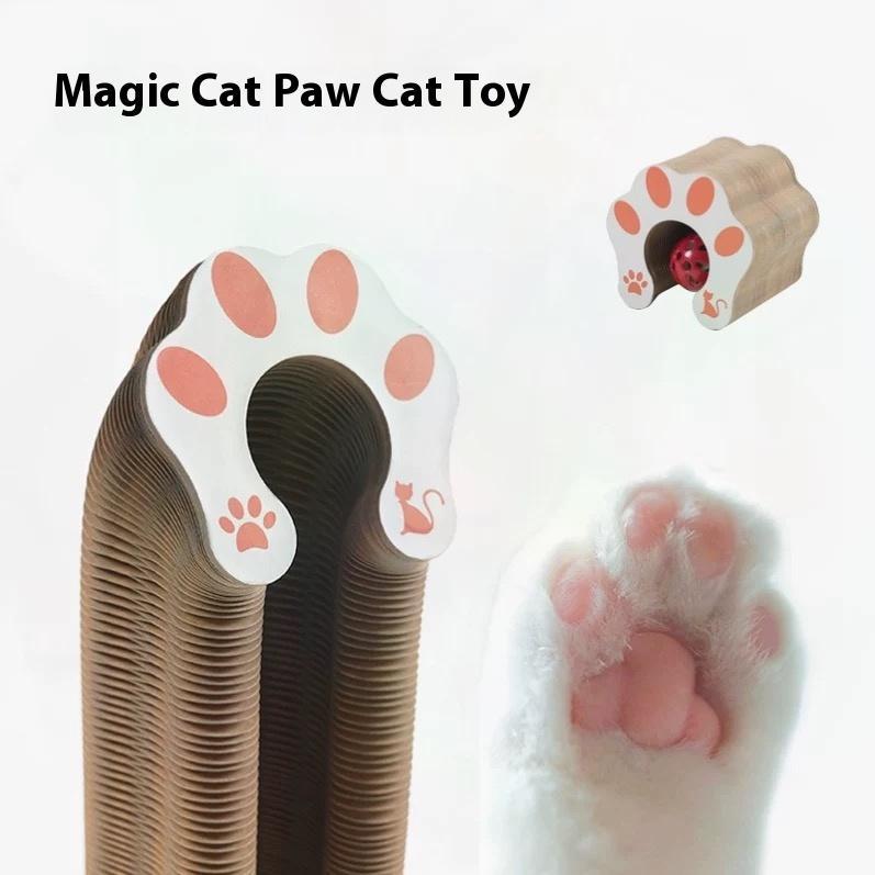 Cat Curl Scratching Board Magic Organ Cat Toy Recyclable Corrugated Cardboard Scratch-Resistant And Wear-Resistant Foldable Wood Grain Interactive Cat Scratching Toy