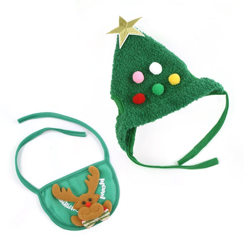 Pet Hat Christmas Tree Shape  Christmas suit