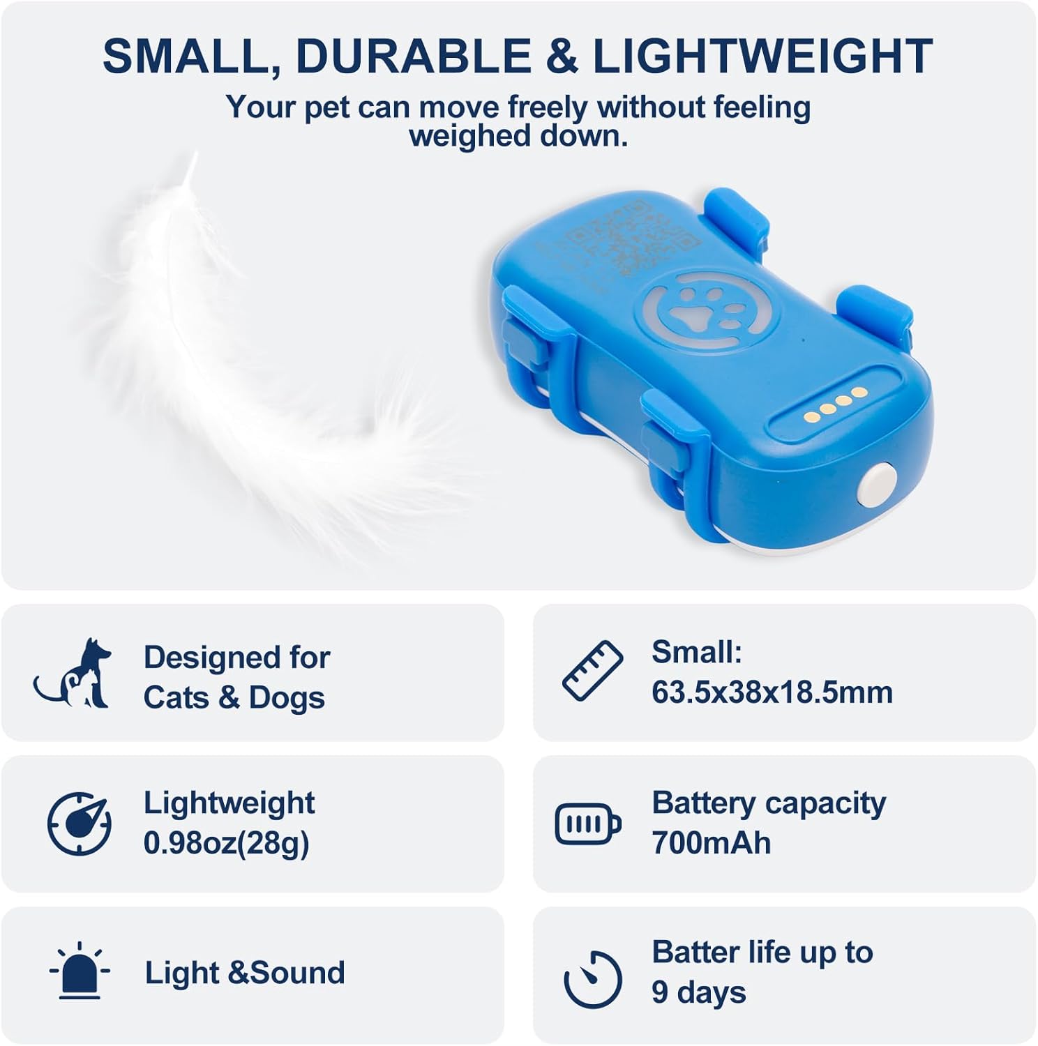 Unlimited Distance GPS Anti-Lost Pet Tracker with Geo-fence, Flash Light & Sound Alarm, Fits Most Pet Collars (Only shipping inside USA)
