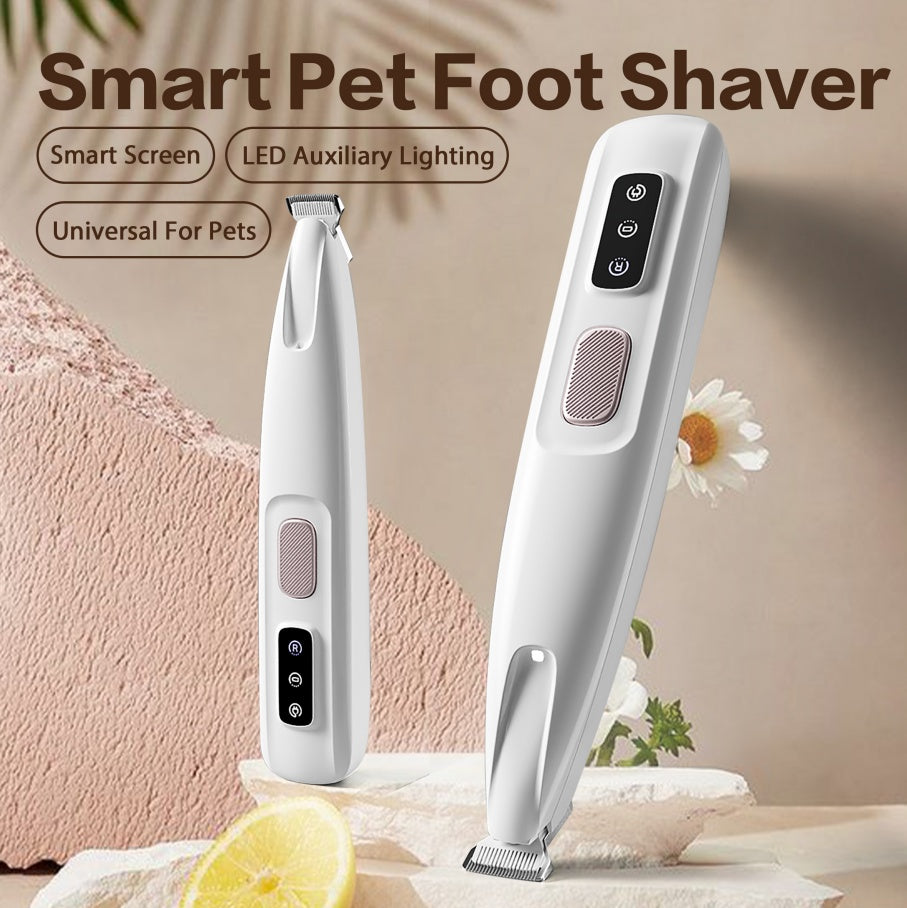 New Pet Paw Trimmer 1Pack,Rechargeable Quiet Hair Trimmer For Pets,Professional Pet Grooming Kit - Cordless Waterproof  Clippers With LED For Precision Trimming,Ideal For Home Grooming Pet Hair