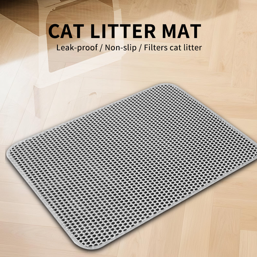 Premium Cat Litter Mat - Waterproof Base & Non-Slip Backing