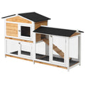 2 Storey Wooden Rabbit Hut Small Animal House With Ramp