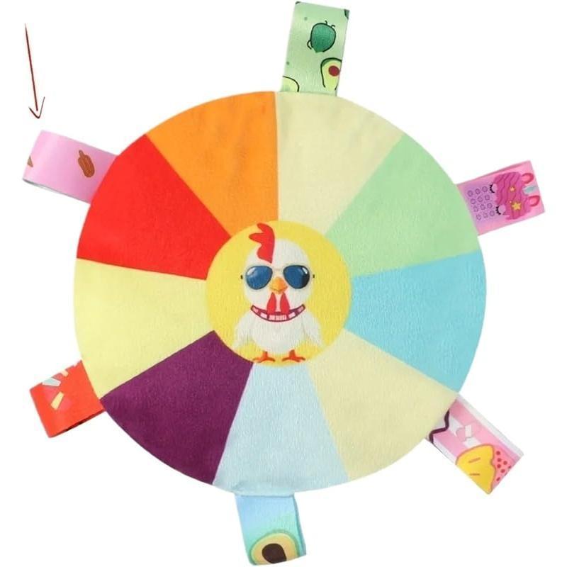 Plush Pet Dog Flying Discs Chew Toys, InteractiveTug Of War Dog Toys With Bells Inside,TurntablePattern Washable Bite-Resistant Pet Toys ForDogs