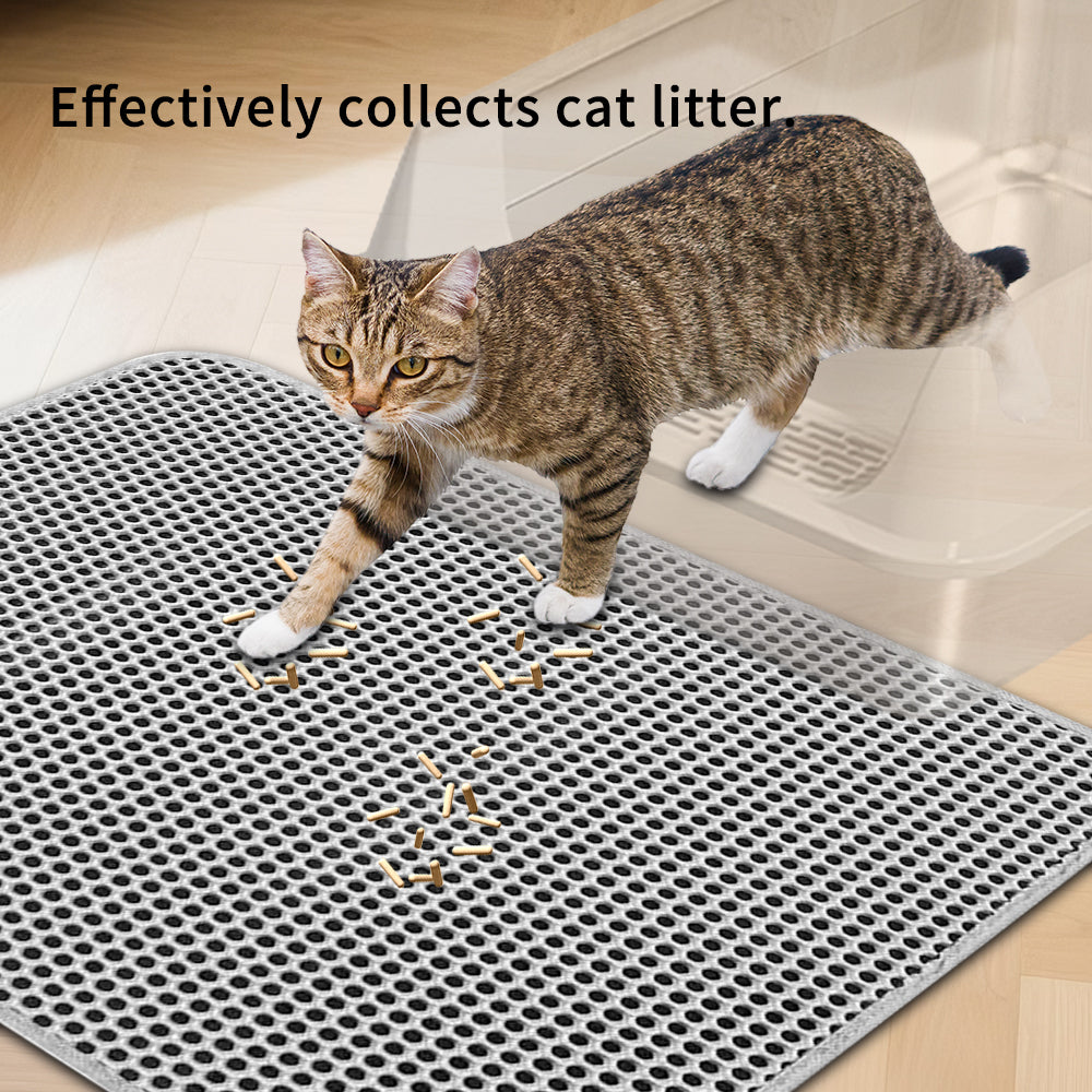 Premium Cat Litter Mat - Waterproof Base & Non-Slip Backing
