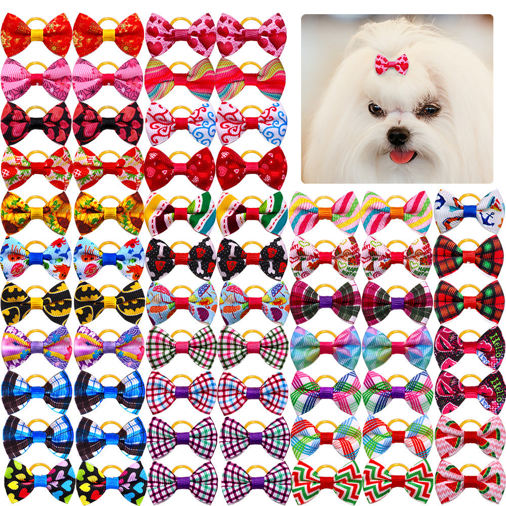 Pet Plaid Head Bow Accessories