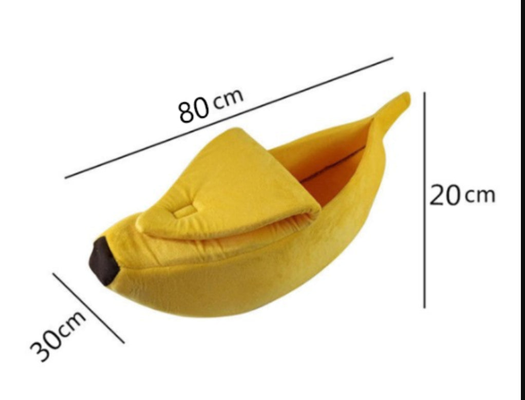 Banana Shape Pet Bed - Warm Nest for Dogs & Cat