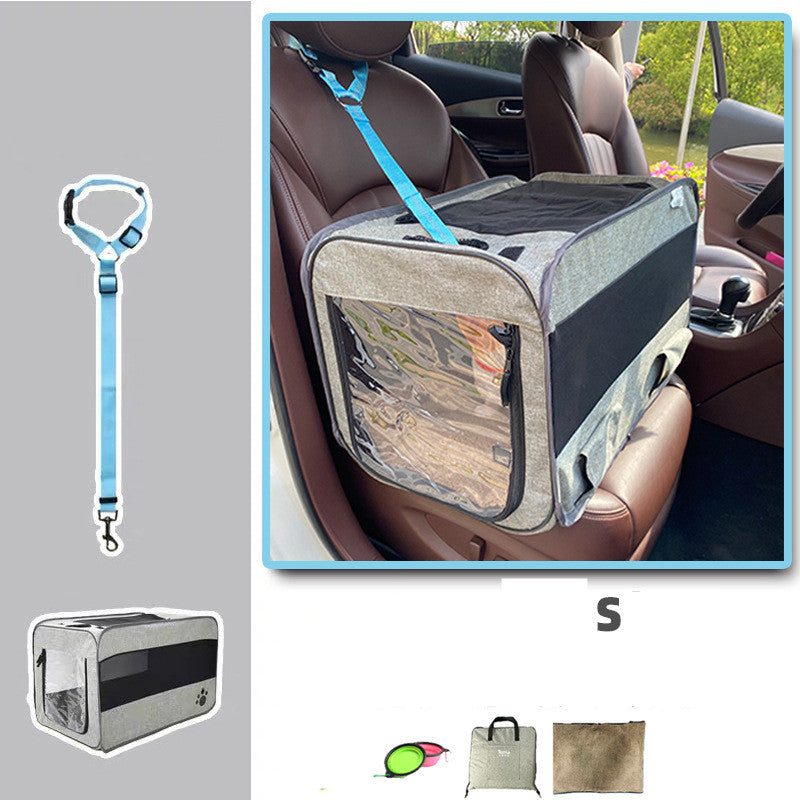 Folding Fabric Pet Carrier with Locking Safety Zippers