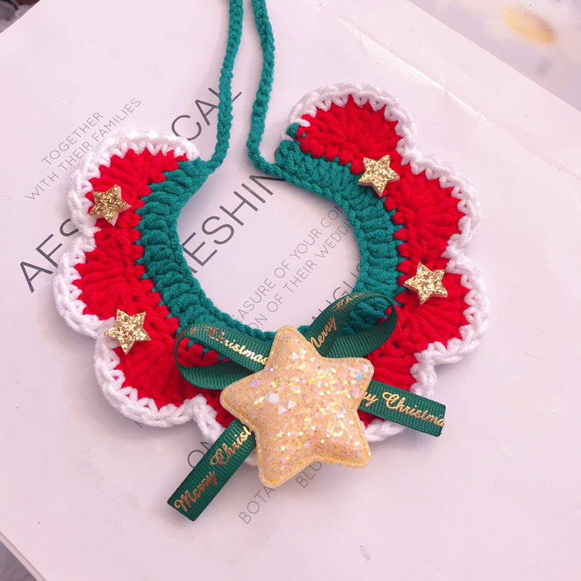Hand Woven Wool Pet Christmas Collar