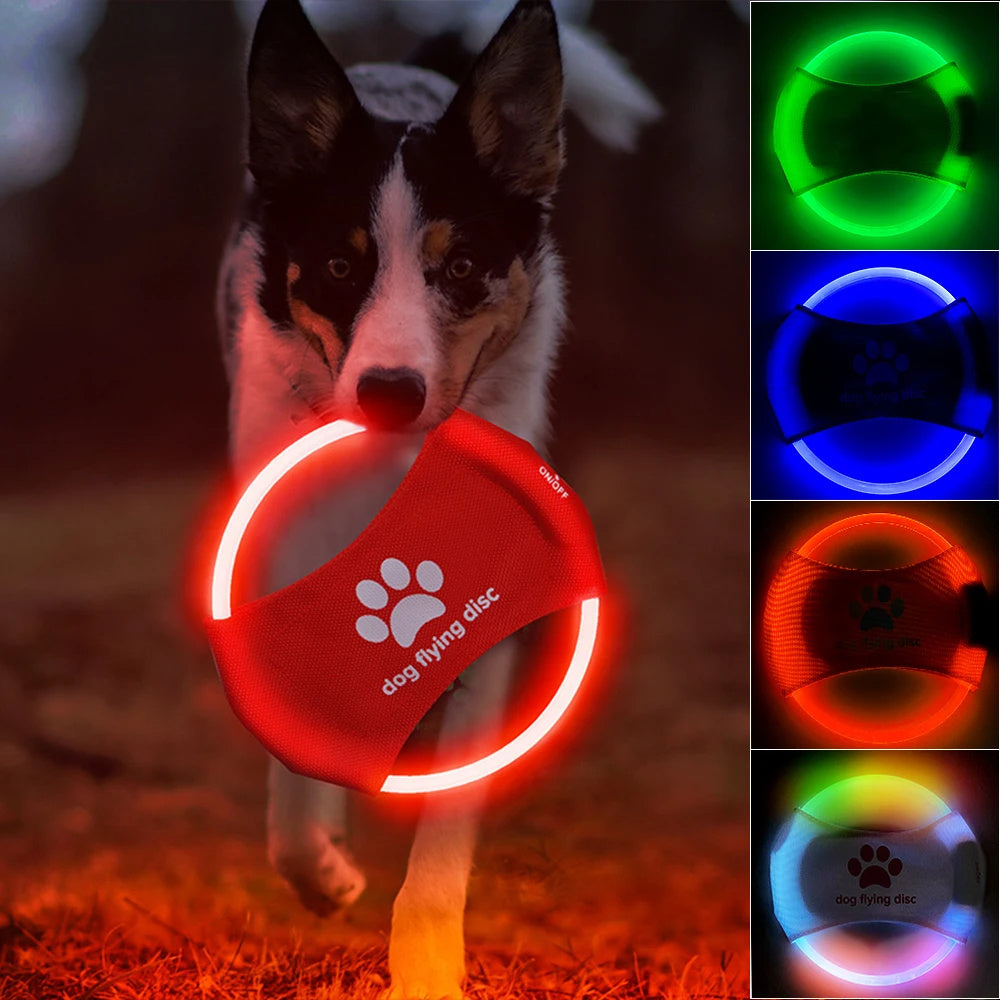 Dog Flying Discs Light Glowing LED LuminousTraining Interactive Toys Game Flying Discs Dog Toy Pet Dog Accessories Pet Products
