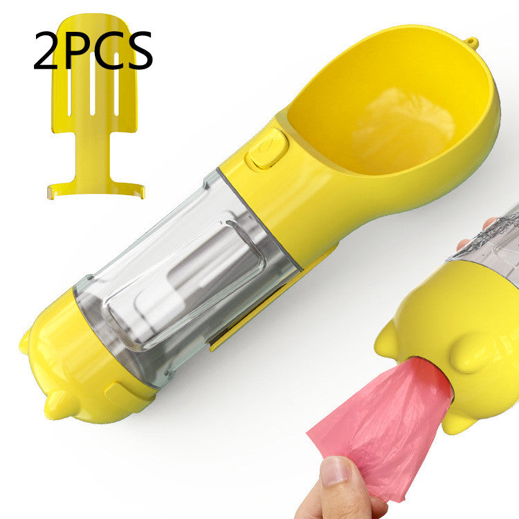 3 in 1 Dog Water Bottle - Feeder Bowl - Bag Storage