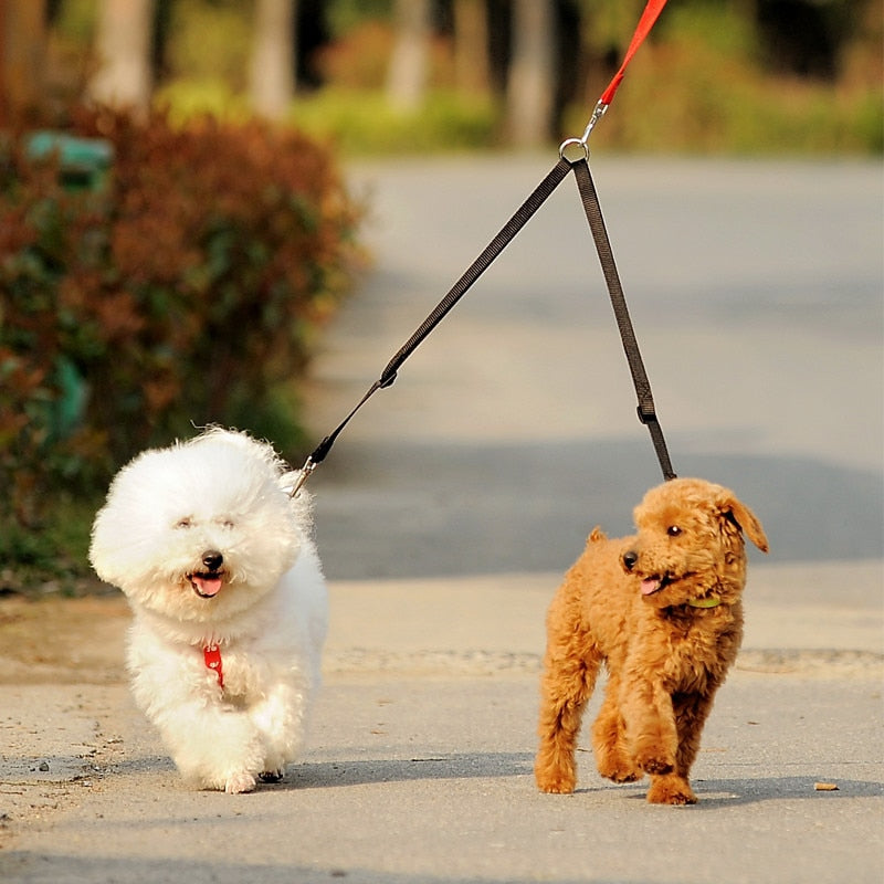 WALK 2 Two DOGS Leash COUPLE Double Twin Lead Walking Leash