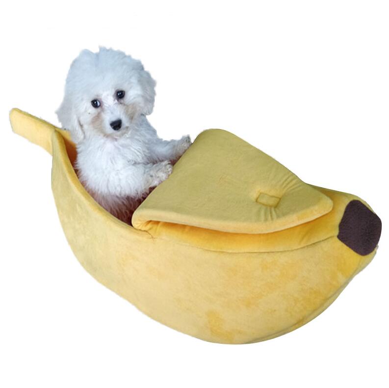 Banana Shape Pet Bed - Warm Nest for Dogs & Cat