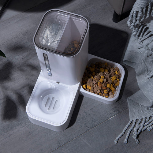 Automatic Pet Food & Water Storage Double Plastic Pet Bowl