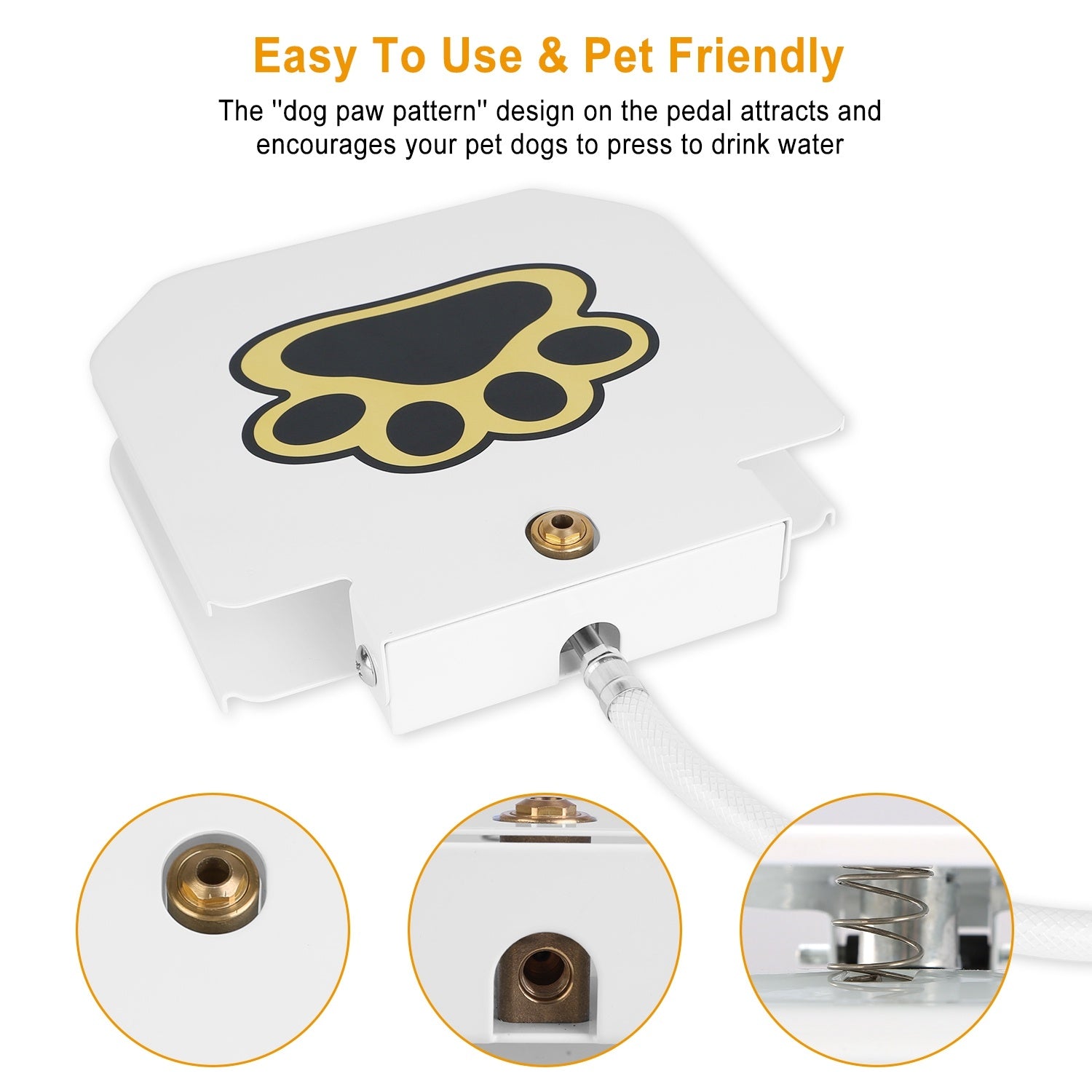 Dog Water Fountain Outdoor Dog Pet Water Dispenser Step-on Activated Sprinkler With Interactive Paw Pedal Valve For Drinking Water