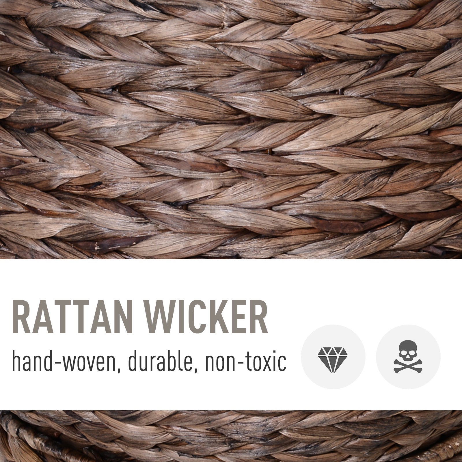 Handmade Wicker Elevated Cat Bed With Cushion Dark Brown For Kittens