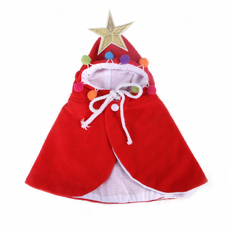 Cute Dog Cat Costume Christmas Cloak Pet Headwear and Scarf