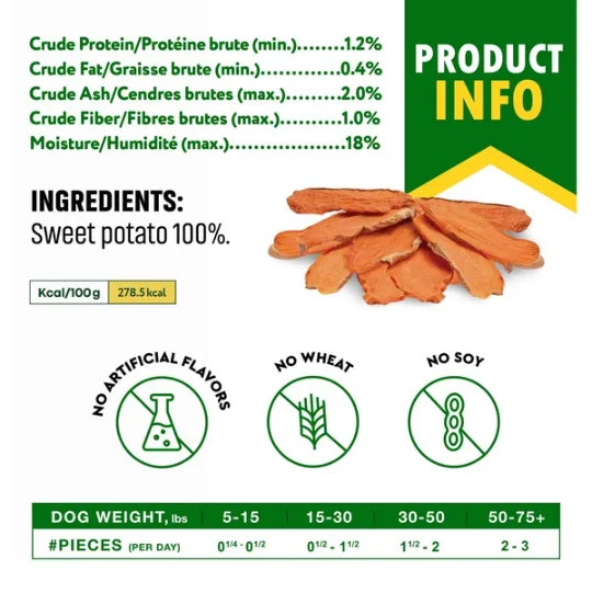 Sweet Potato Chips Treats for Dogs 10.6 Oz 300 G