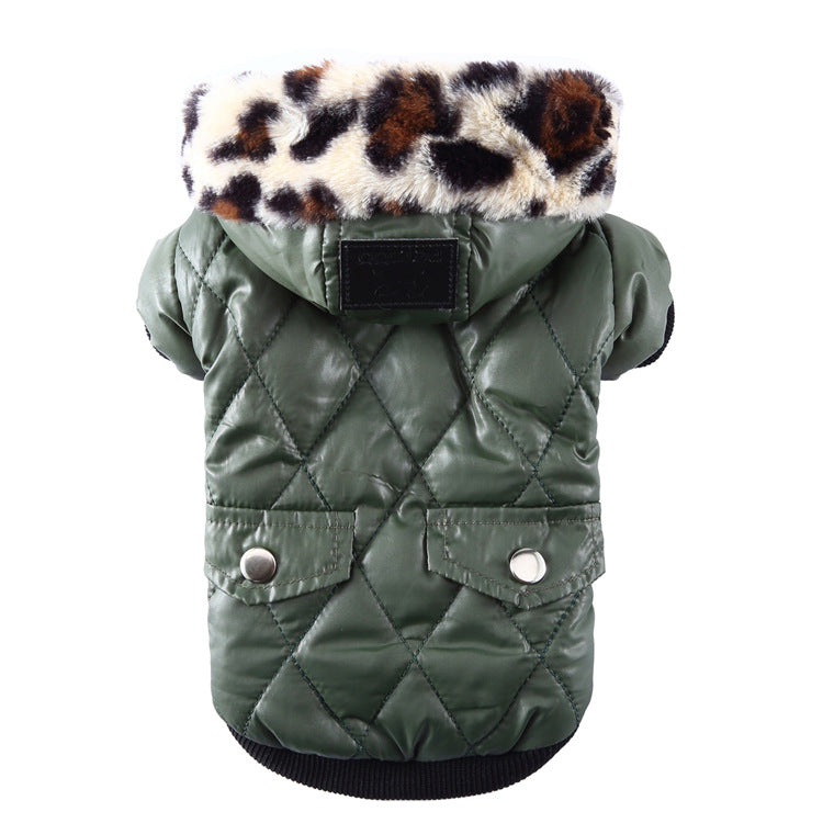 Zippered Cotton Padded Jacket For Pets
