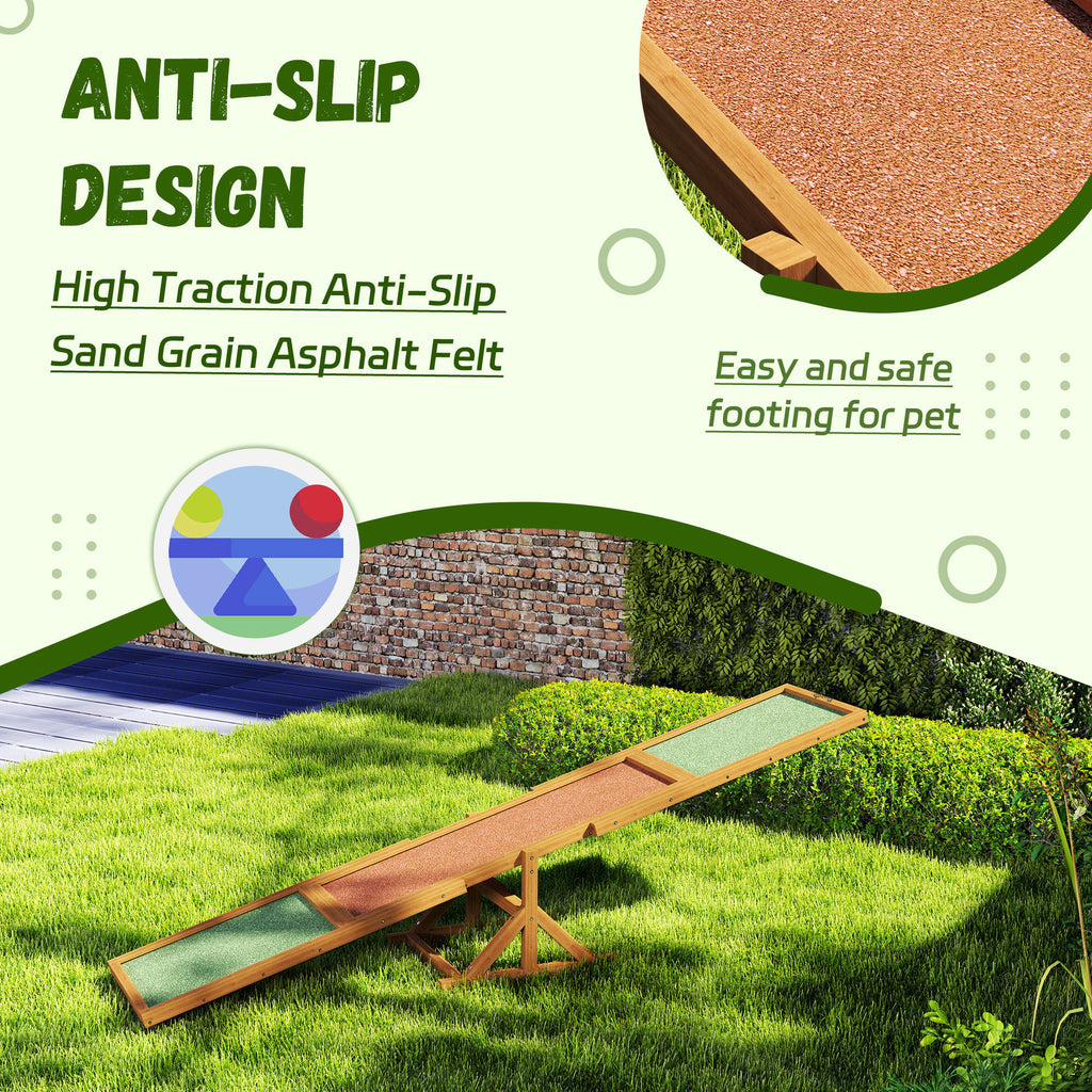 Wooden Dog Agility Seesaw For Training And Exercise, Weather Resistant, 83 L X 16 W X 14 H, Orange