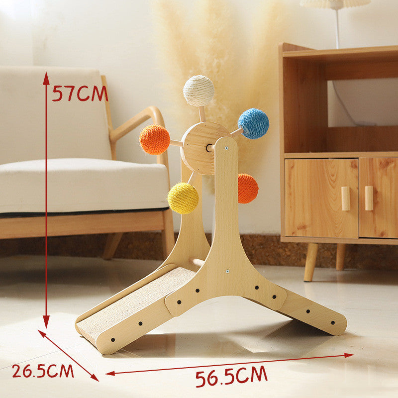 Solid Wood Rotary Table Cat Scratch  Board