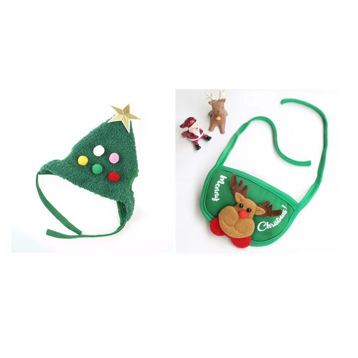Pet Hat Christmas Tree Shape  Christmas suit