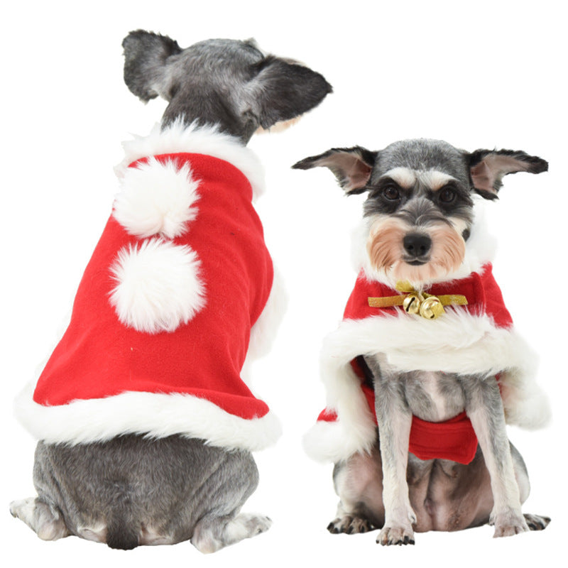 Cute Dog Cat Costume Christmas Cloak Pet Headwear and Scarf