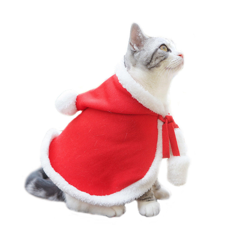 Cute Dog Cat Costume Christmas Cloak Pet Headwear and Scarf