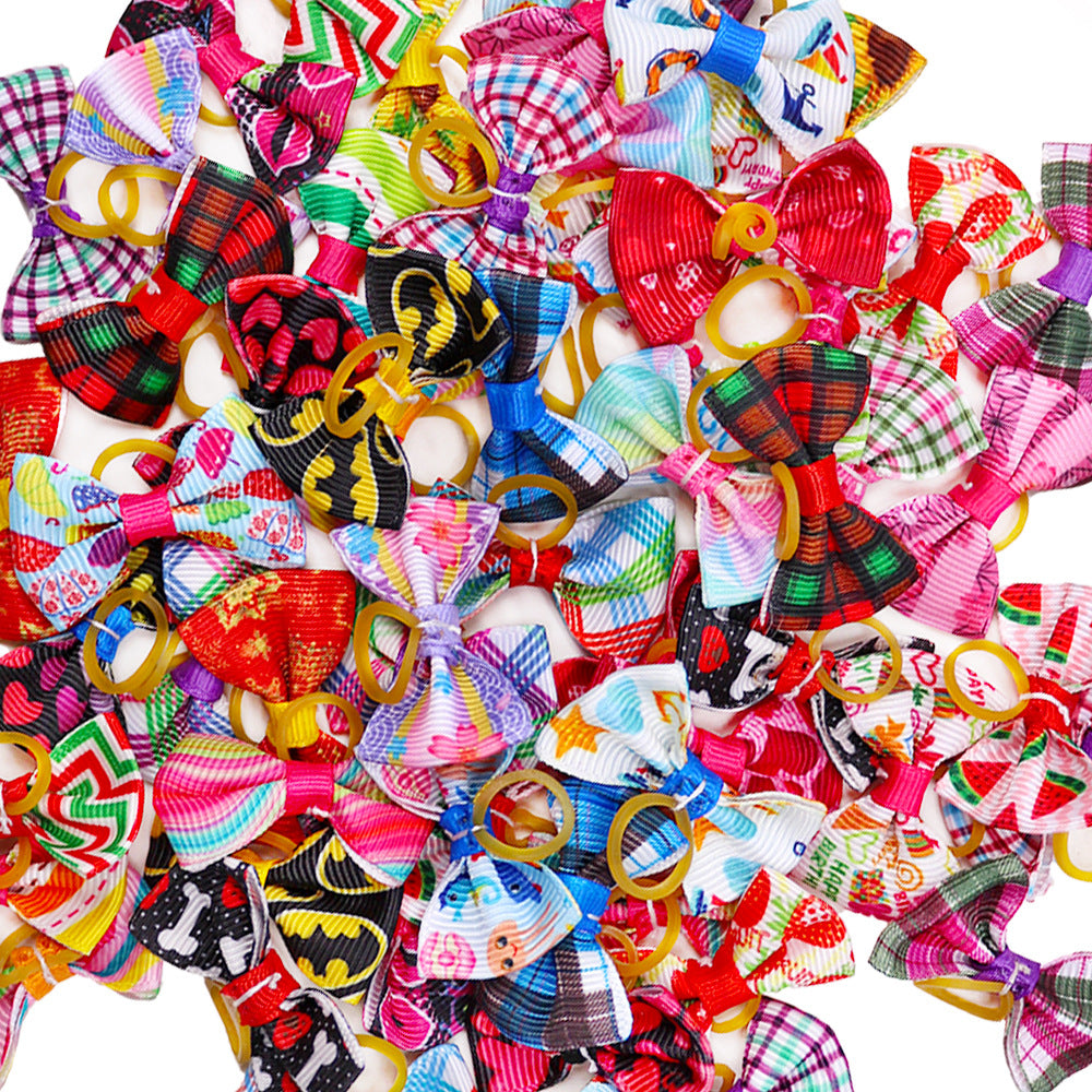 Pet Plaid Head Bow Accessories