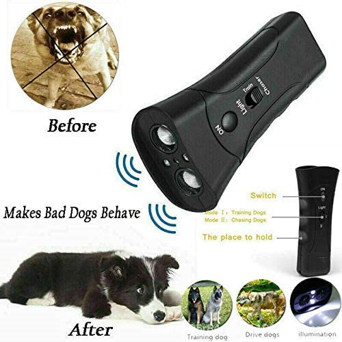 3 in 1 Stop Bark Deterrents New Dog Ultrasound Pet Training Anti Barking Control Devices Trainer