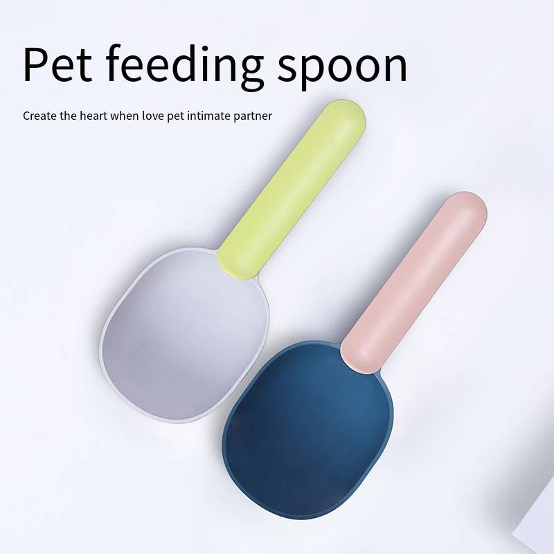 Pet Food Scoop With Ergonomic Bag Clip - Measuring Scoop Plastic Measuring Cup Pet Food Spoon Long Handle