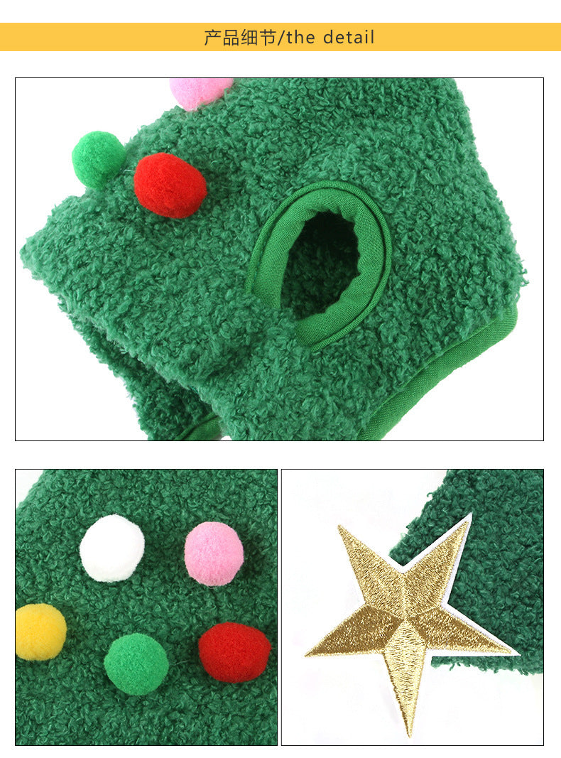 Pet Hat Christmas Tree Shape  Christmas suit