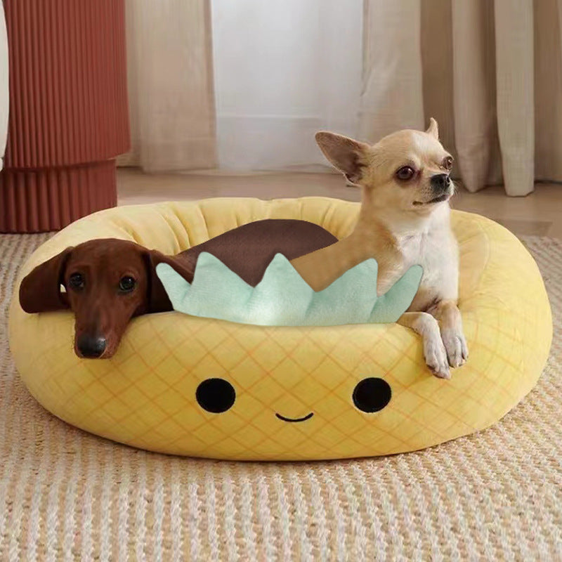Shark Pet Bed - Large Ultrasoft Official Plush Pet Bed Maui Pineapple Pet Bed