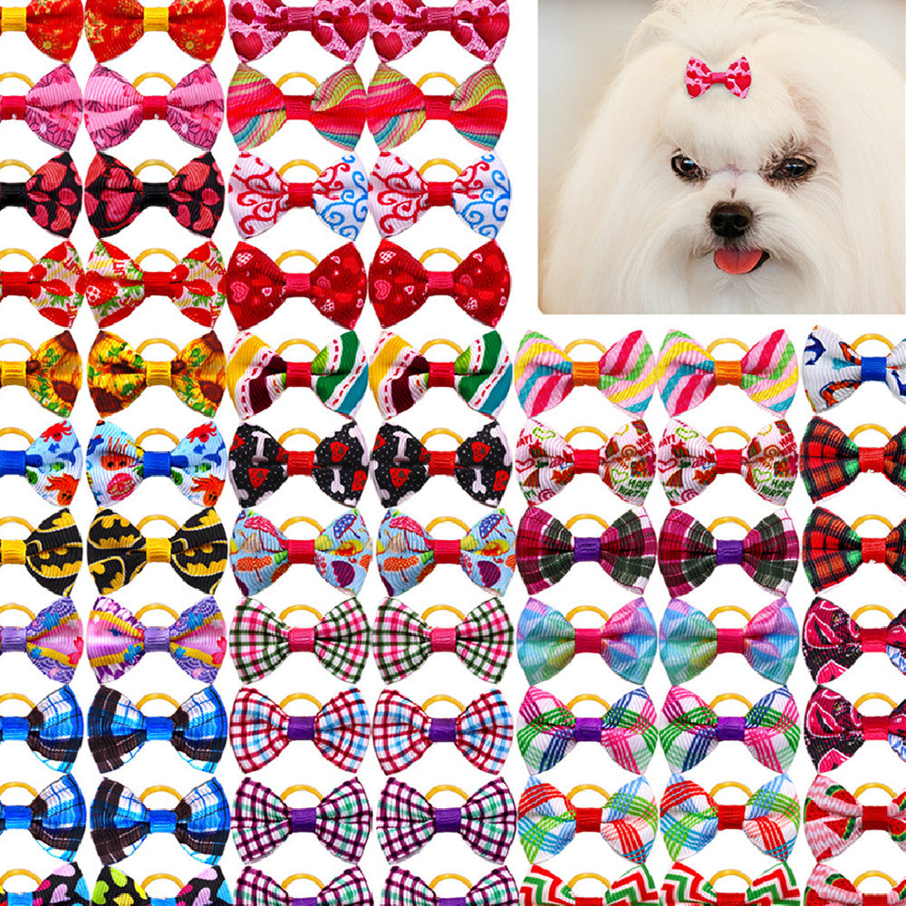 Pet Plaid Head Bow Accessories